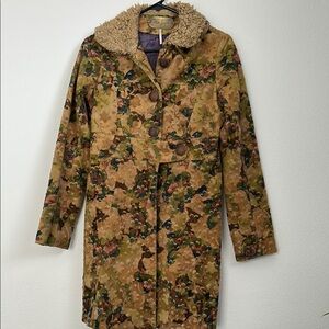 Free People Jacket with Faux Fur Collar